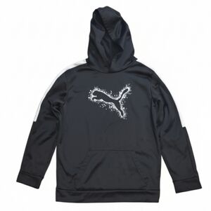 Puma Kids Black Hoodie with White Logo